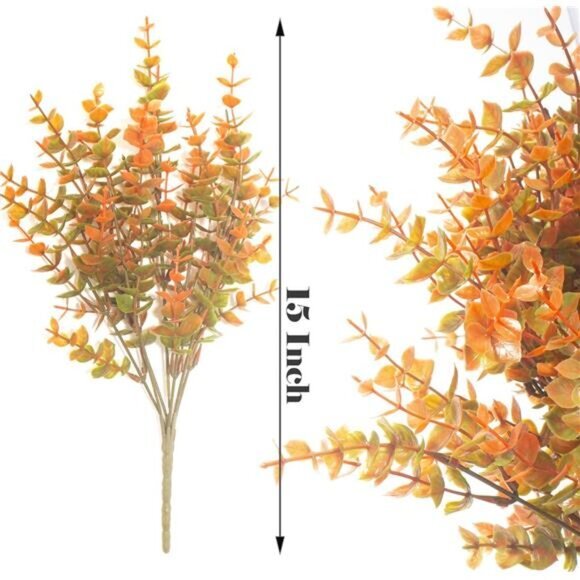 Fall Decorations 10 Bundle Artificial Fall Boxwood No Fade Faux Autumn Plants - Picture 7 of 7